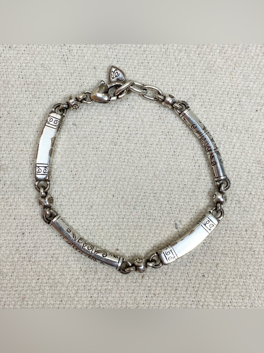 Brighton Marrakesh Silver Etched Bar Links Bracelet